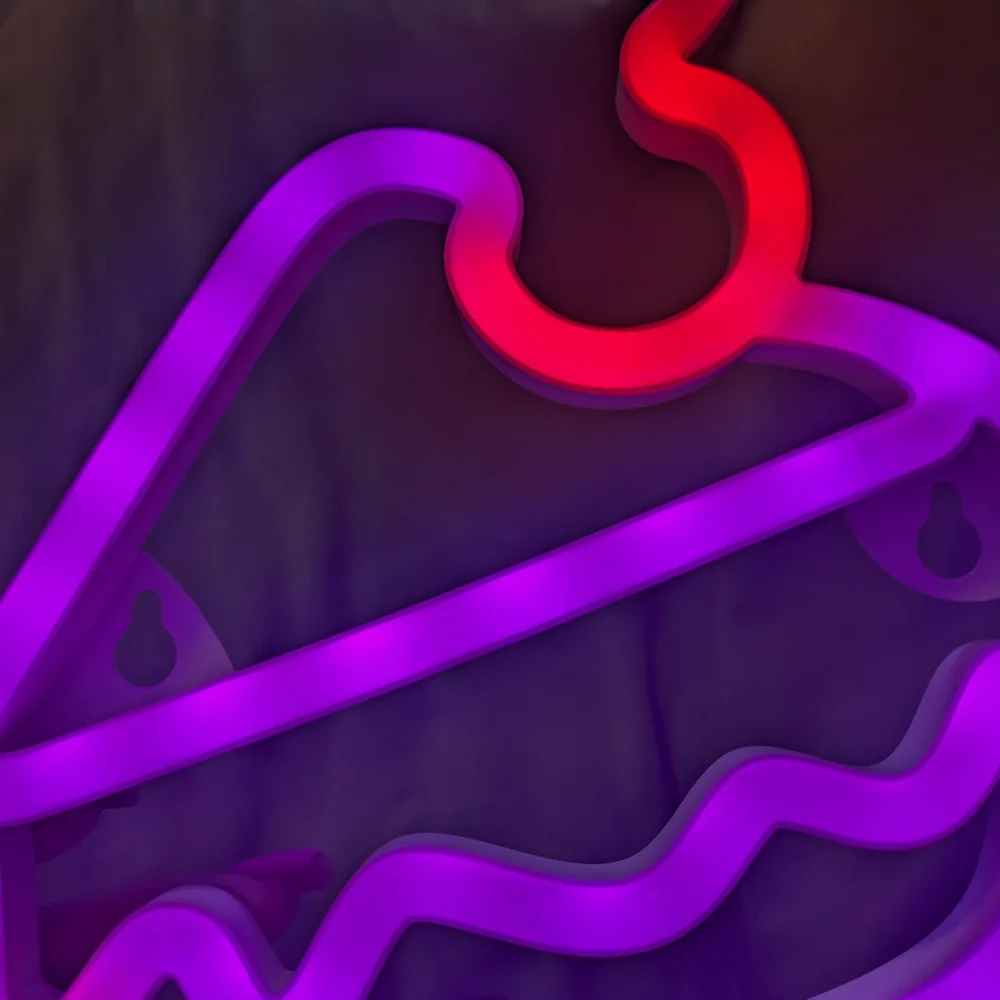 Cherry On Top LED Neon Cake Slice Light - Purple and Red